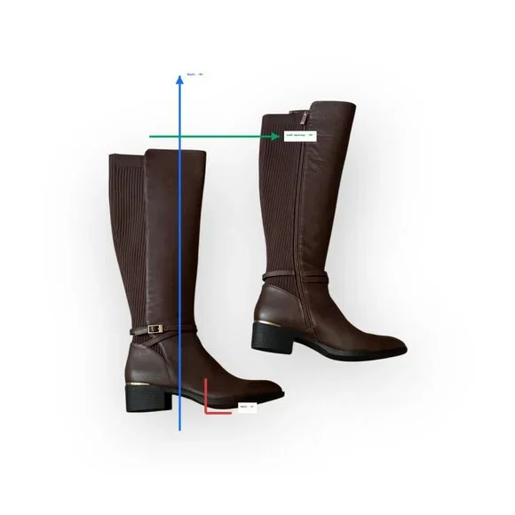 Kenneth Cole New York LANICA‎ Tall Riding Boots 9.5M Brown Leather Knee High 15